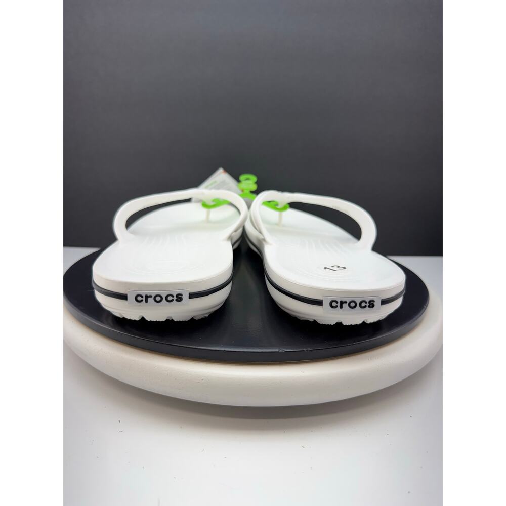 Crocs Crocband Flip-Flop Men's Size 13 White Toe-Post Casual Comfort Sandals NEW - Picture 6 of 9
